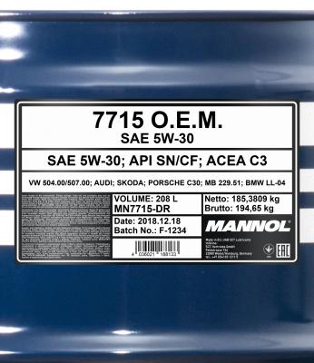 Моторное масло - MN7715-DR SCT - MANNOL