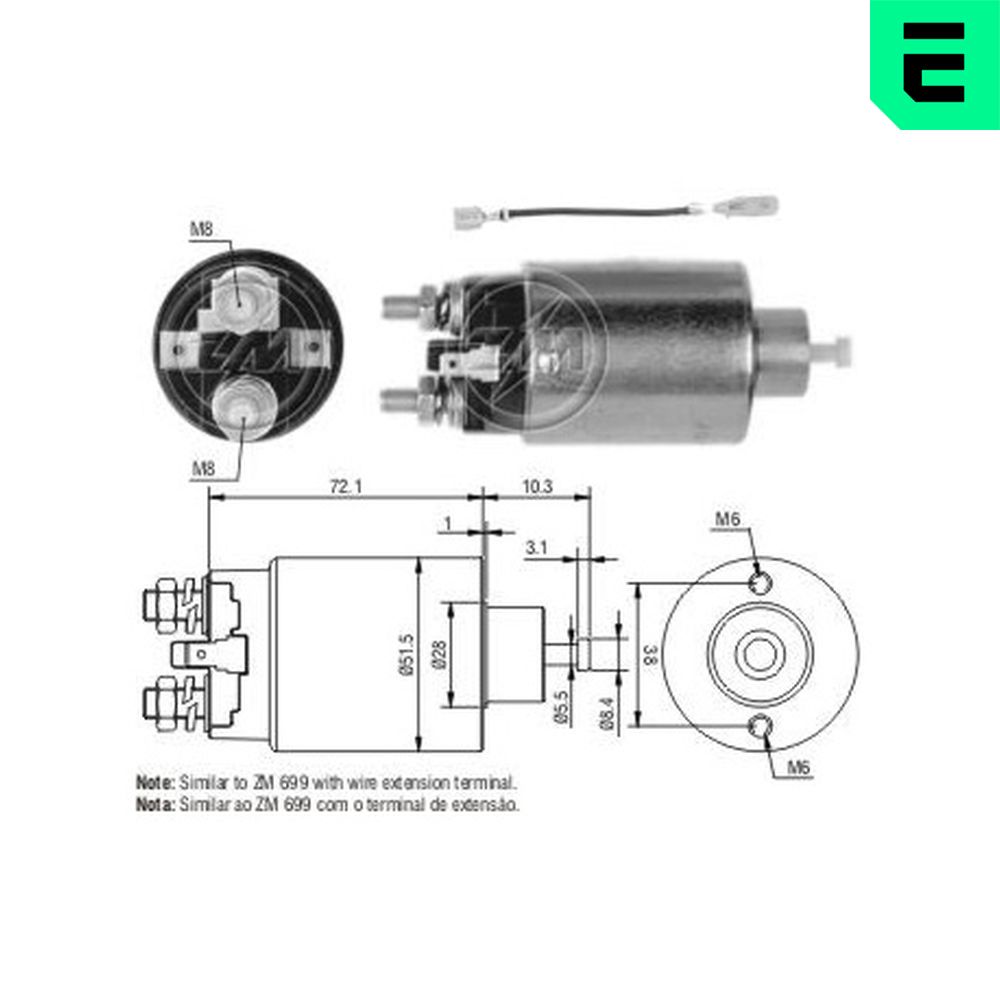 Solenoid Switch, starter - ZM1699 ERA