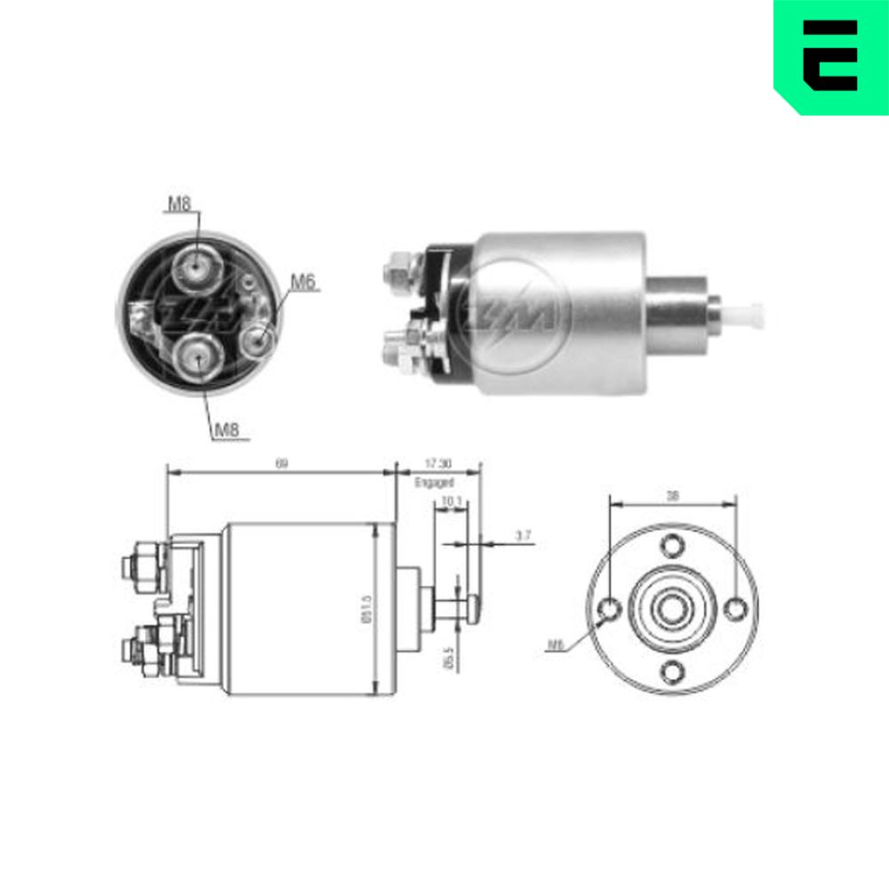 Solenoid Switch, starter - ZM1961 ERA