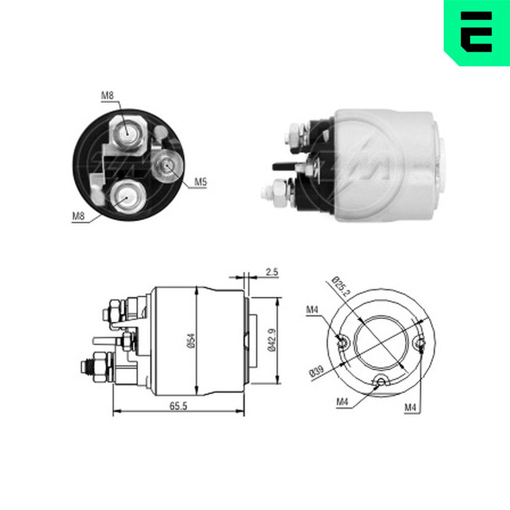 solenoidinis jungiklis, starteris - ZM2494 ERA