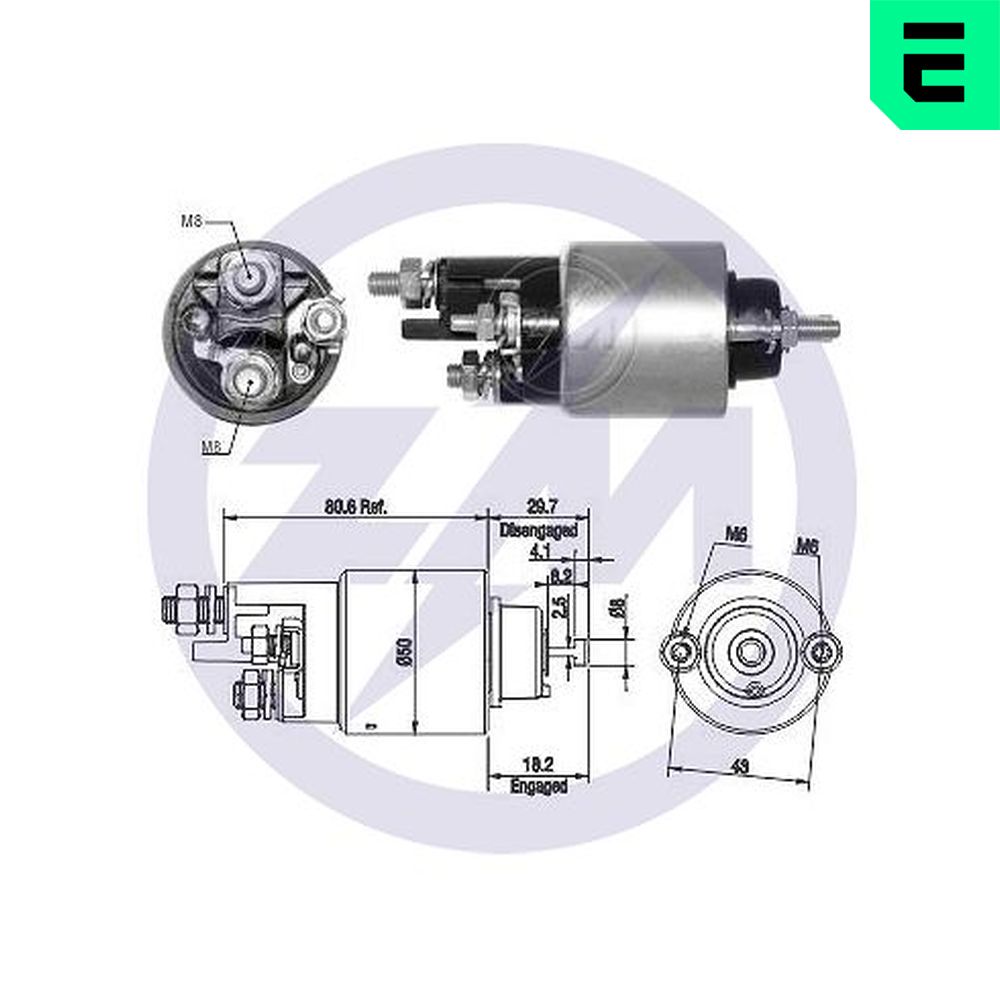 Solenoid Switch, starter - ZM2708 ERA