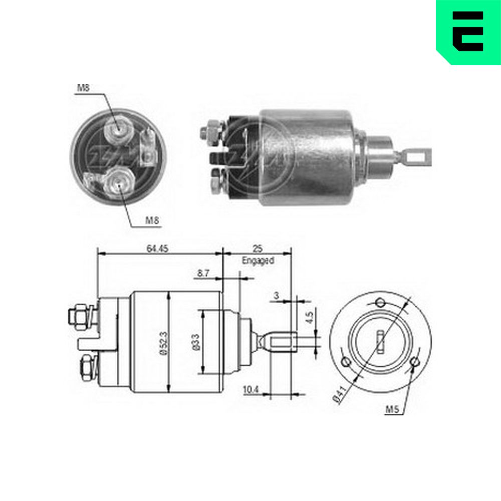 solenoidinis jungiklis, starteris - ZM372 ERA