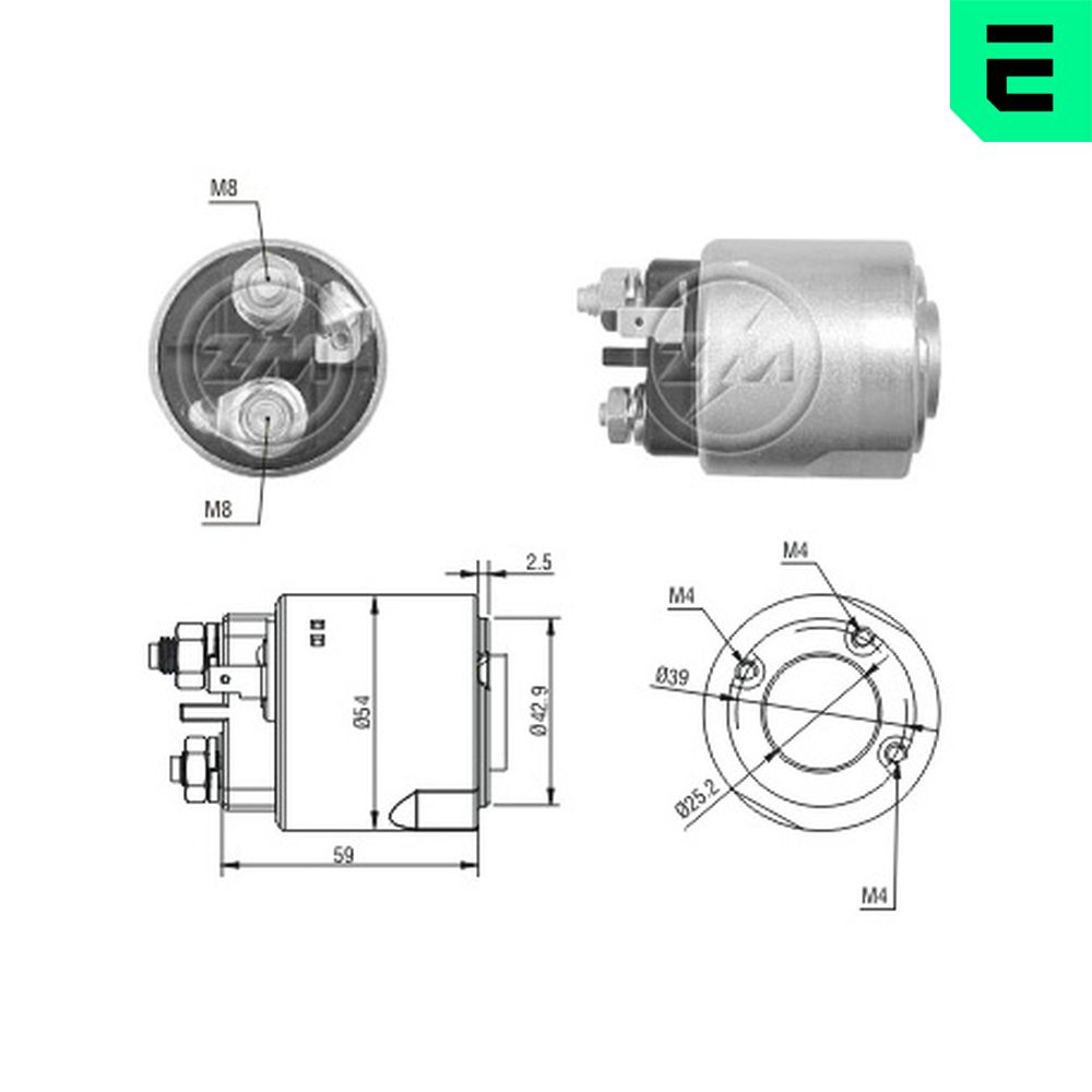 solenoidinis jungiklis, starteris - ZM4495 ERA