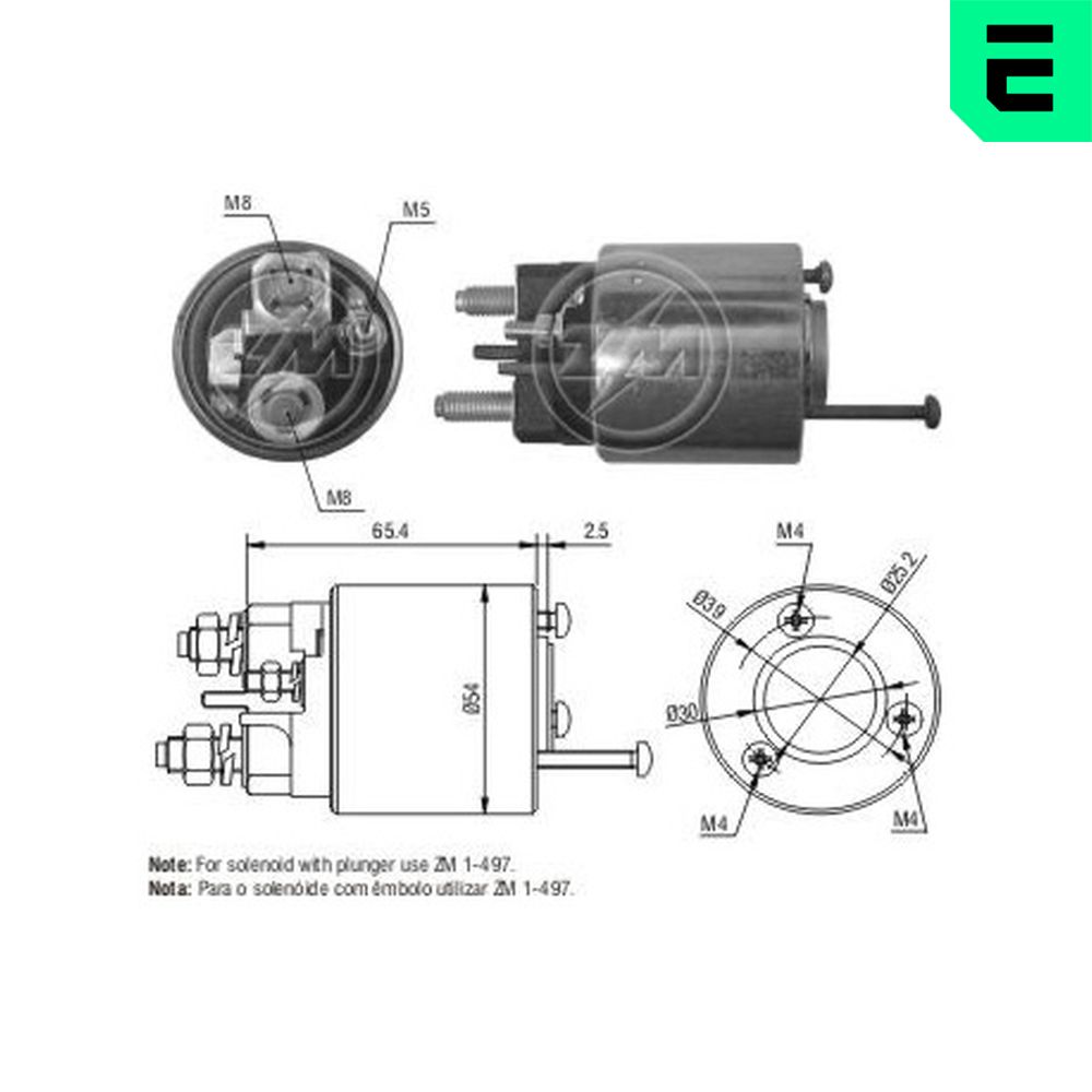 Solenoid Switch, starter - ZM497 ERA