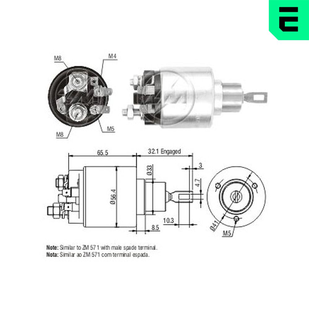 Solenoid Switch, starter - ZM580 ERA