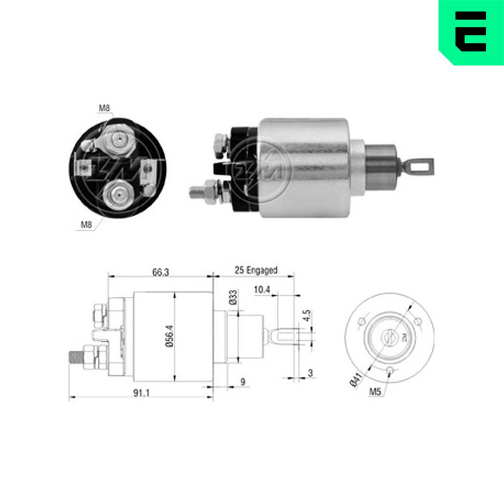 solenoidinis jungiklis, starteris - ZM6773 ERA