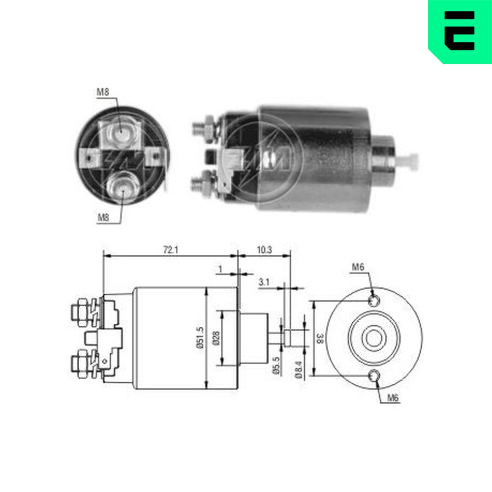 solenoidinis jungiklis, starteris - ZM790 ERA