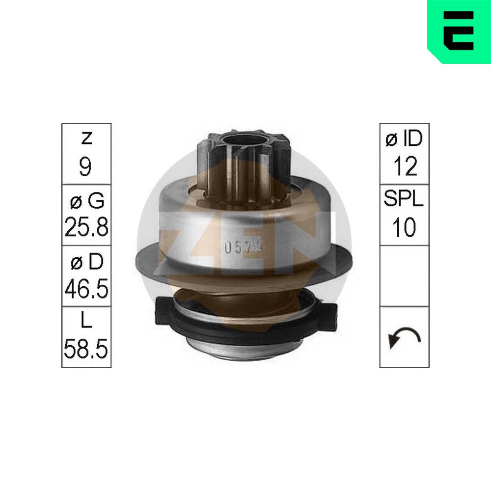 Freewheel Gear, starter - ZN0579 ERA