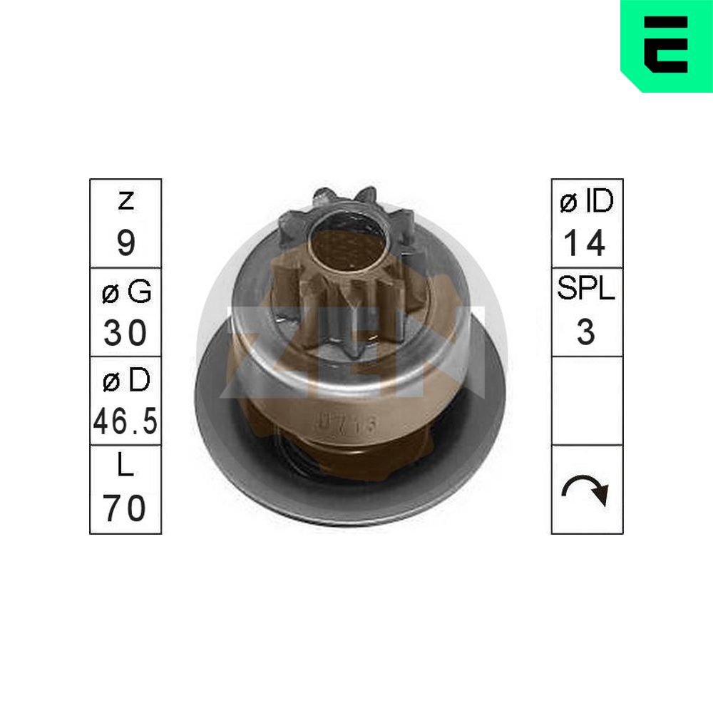 Freewheel Gear, starter - ZN0713 ERA