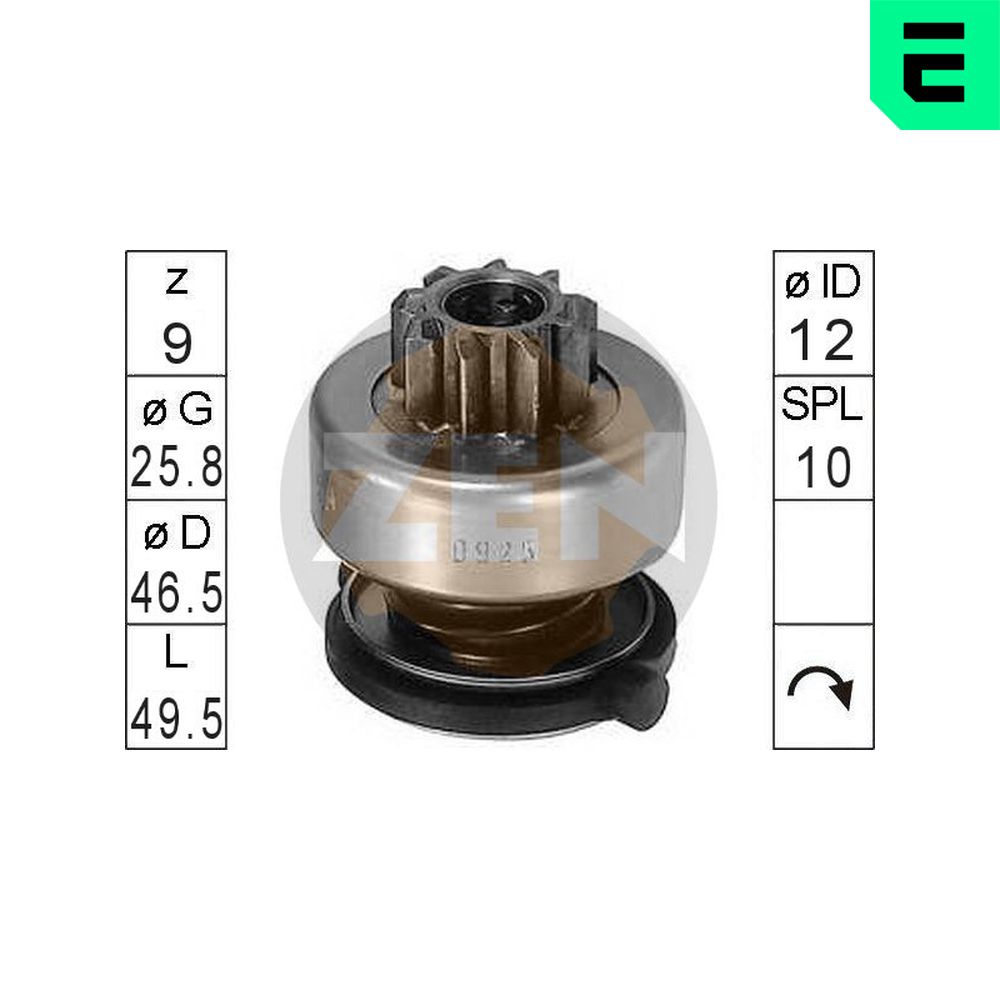 Freewheel Gear, starter - ZN0925 ERA