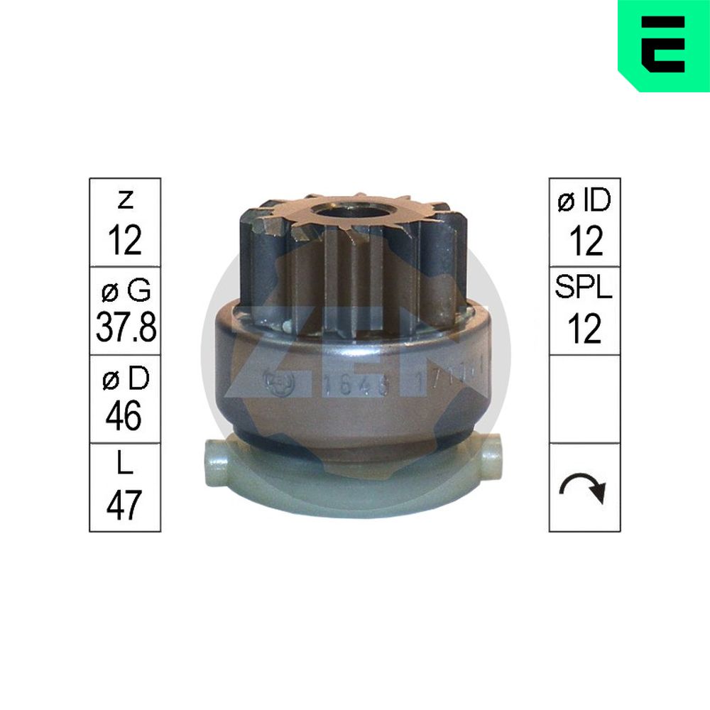 Freewheel Gear, starter - ZN1646 ERA
