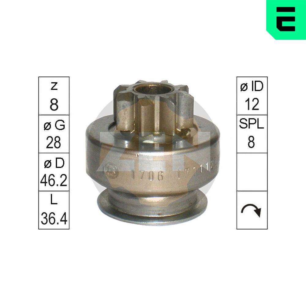 Freewheel Gear, starter - ZN1706 ERA