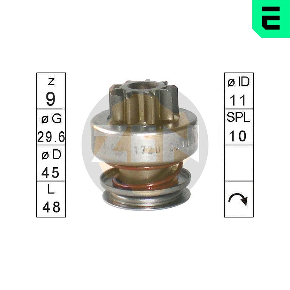 Freewheel Gear, starter - ZN1720 ERA