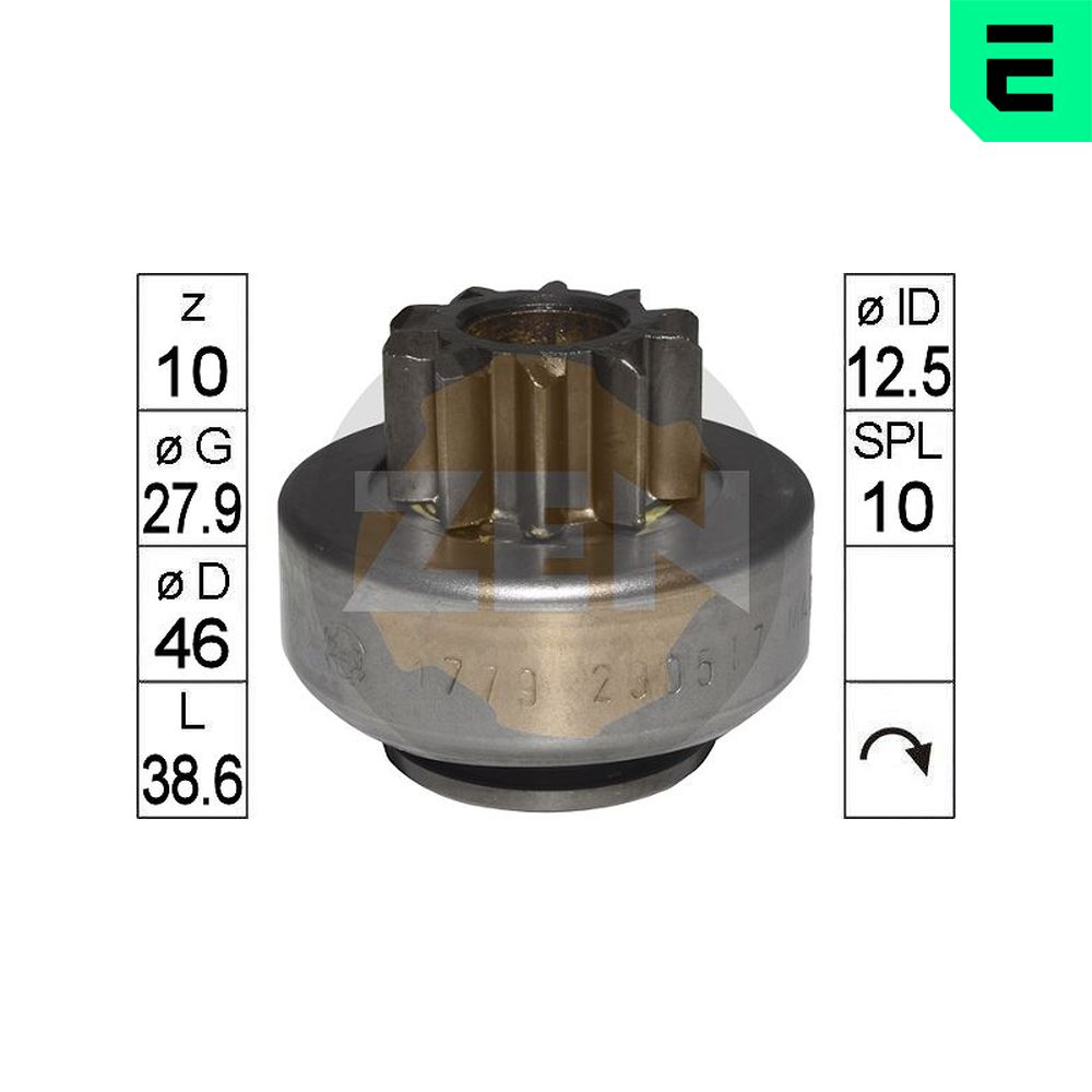 Freewheel Gear, starter - ZN1779 ERA