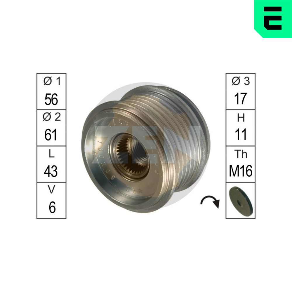 Alternator Freewheel Clutch - ZN5378 ERA