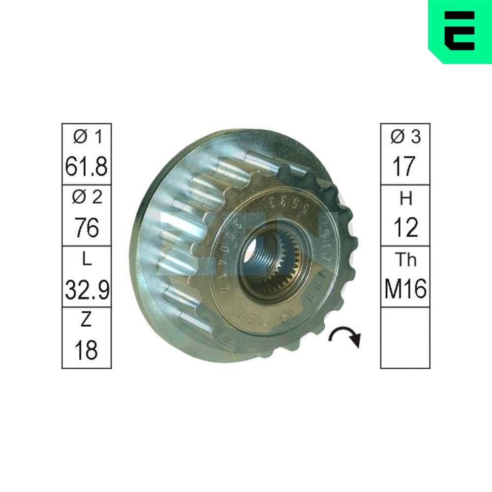 Alternator Freewheel Clutch - ZN5533 ERA
