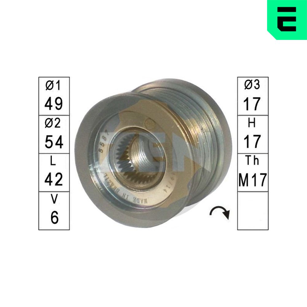 Alternator Freewheel Clutch - ZN5587 ERA