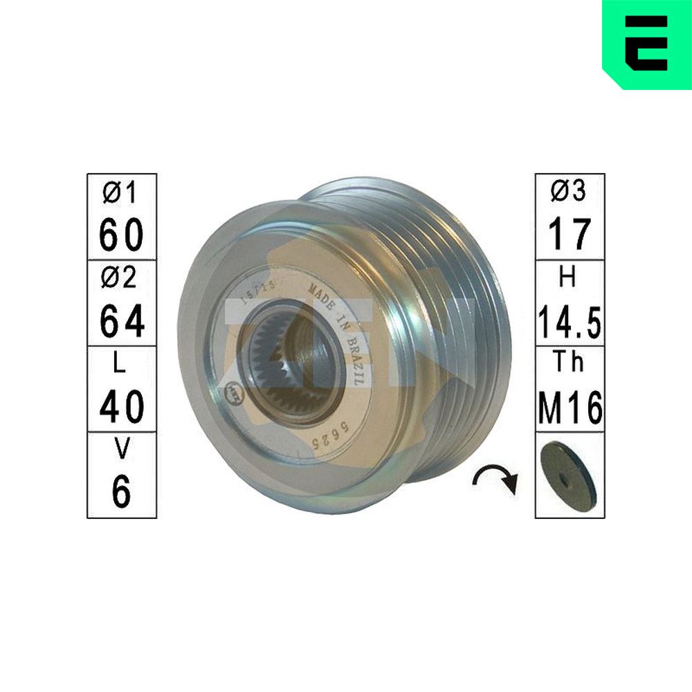 Alternator Freewheel Clutch - ZN5625 ERA