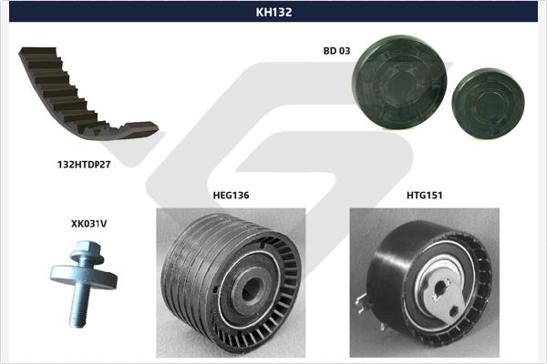 Timing Belt Set - KH 132 HUTCHINSON