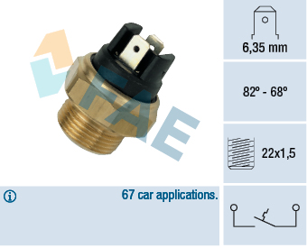 Temperature Switch, radiator fan - 37350 FAE