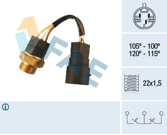 Temperature Switch, radiator fan - 38220 FAE