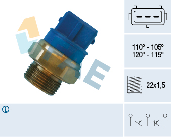 Temperature Switch, radiator fan - 38330 FAE