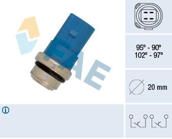 Termocontatto, Ventola radiatore - 38391 FAE
