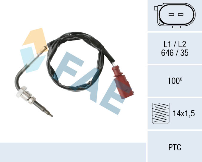 Датчик, температура выхлопных газов - 68002 FAE