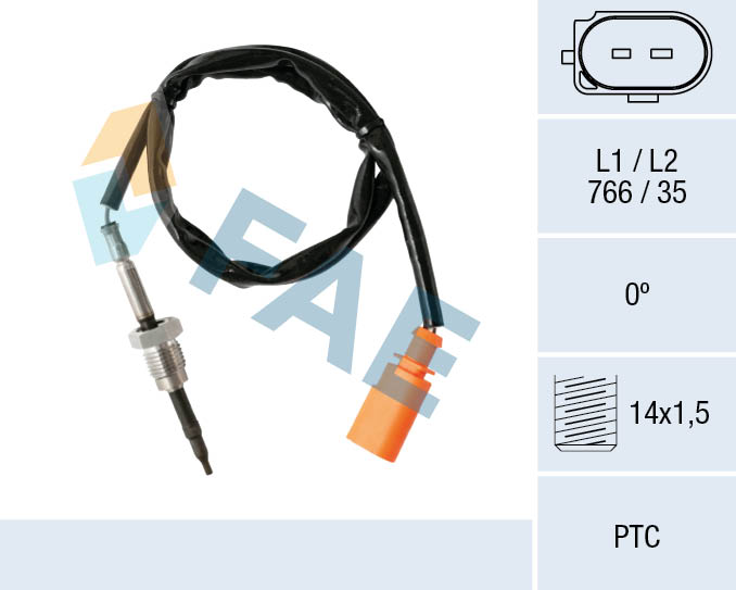 Датчик, температура выхлопных газов - 68003 FAE