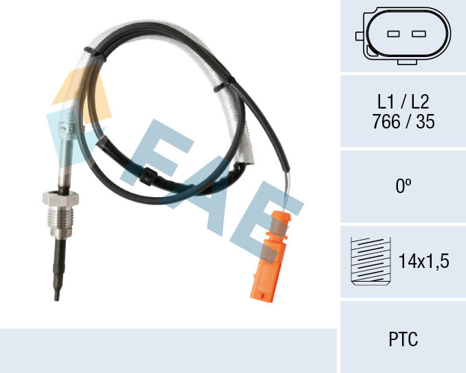 Датчик, температура выхлопных газов - 68005 FAE
