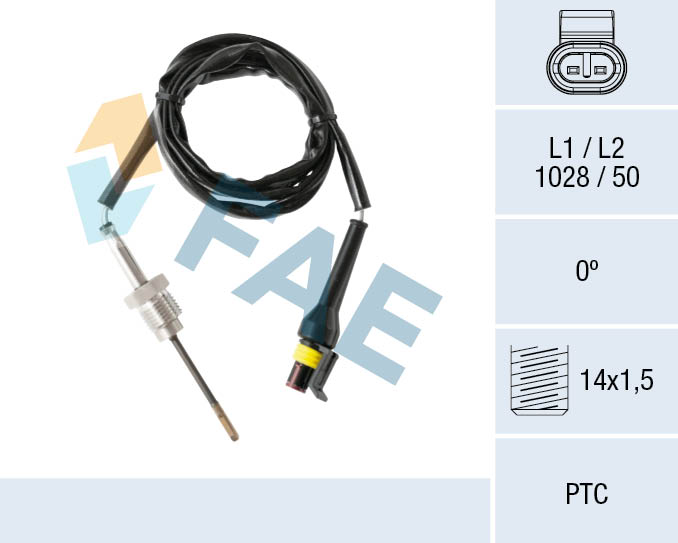 Датчик, температура выхлопных газов - 68009 FAE