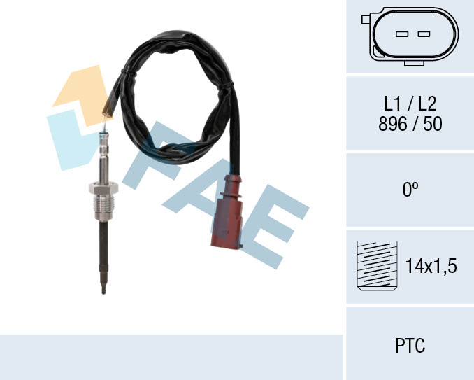 Датчик, температура выхлопных газов - 68013 FAE