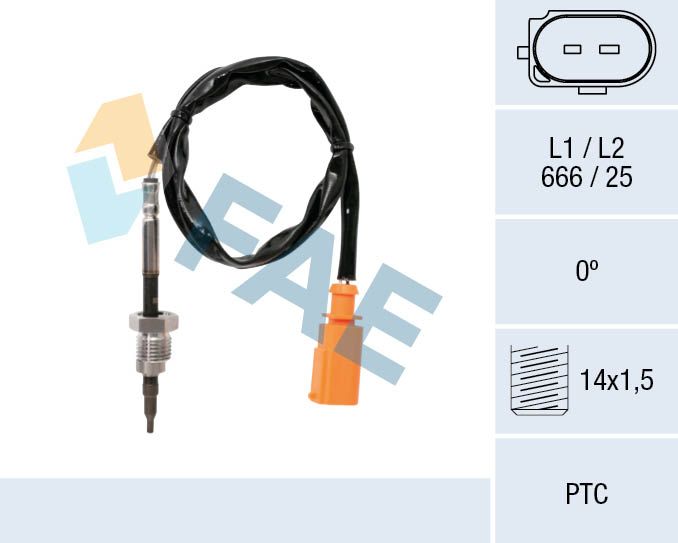 Датчик, температура выхлопных газов - 68014 FAE