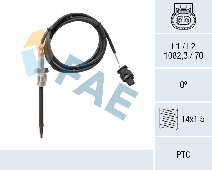 Датчик, температура выхлопных газов - 68046 FAE