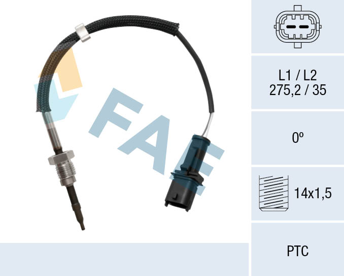 Датчик, температура выхлопных газов - 68047 FAE
