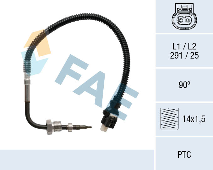 Датчик, температура выхлопных газов - 68053 FAE