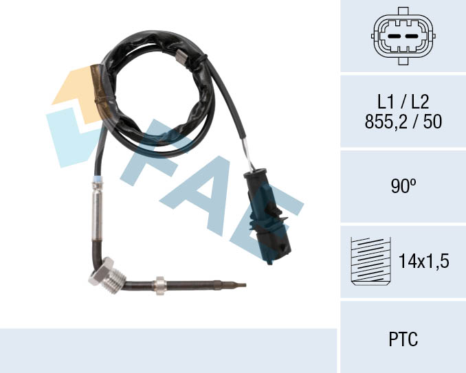 Датчик, температура выхлопных газов - 68086 FAE