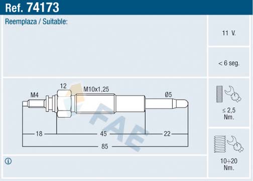 Glow Plug - 74173 FAE