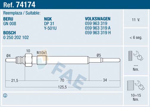 Glow Plug - 74174 FAE