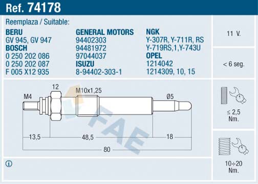 Glow Plug - 74178 FAE
