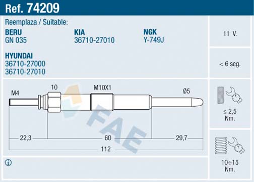 Glow Plug - 74209 FAE