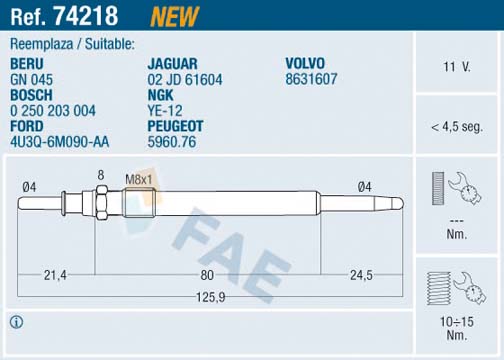 Glow Plug - 74218 FAE