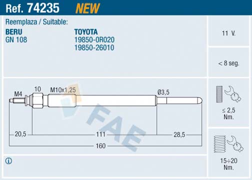 Glow Plug - 74235 FAE