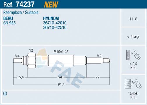 Glow Plug - 74237 FAE