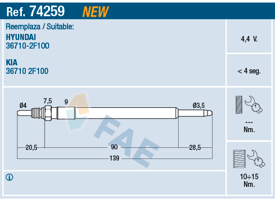 Glow Plug - 74259 FAE