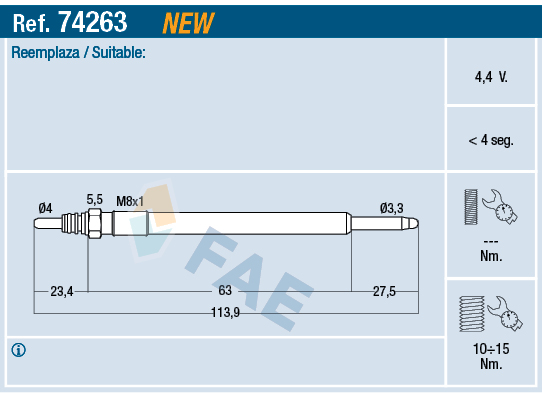 Glow Plug - 74263 FAE