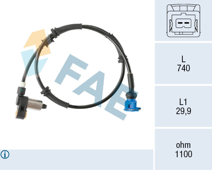 Sensor, wheel speed - 78563 FAE