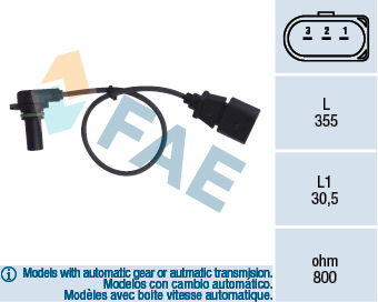 Drehzahlsensor, Automatikgetriebe - 79062 FAE
