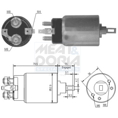 Solenoid Switch, starter - 46022 MEAT & DORIA
