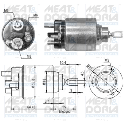 Solenoid Switch, starter - 46043 MEAT & DORIA